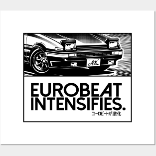 EUROBEAT INTENSIFIES - AE86 Trueno PD Posters and Art